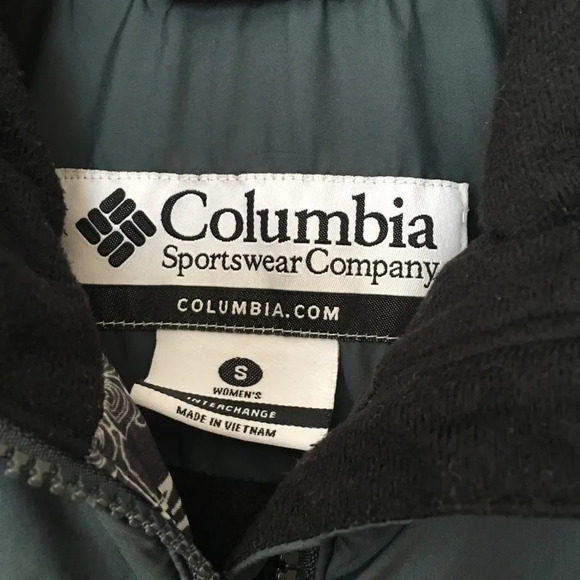 COLUMBIA Scroll‎ Gray Embroidered Puffer Jacket - Picture 4 of 7